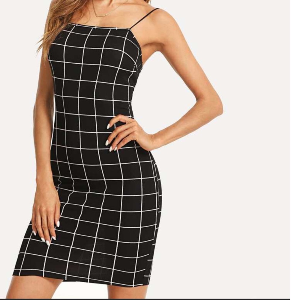 Grid Cami Bodycon Dress